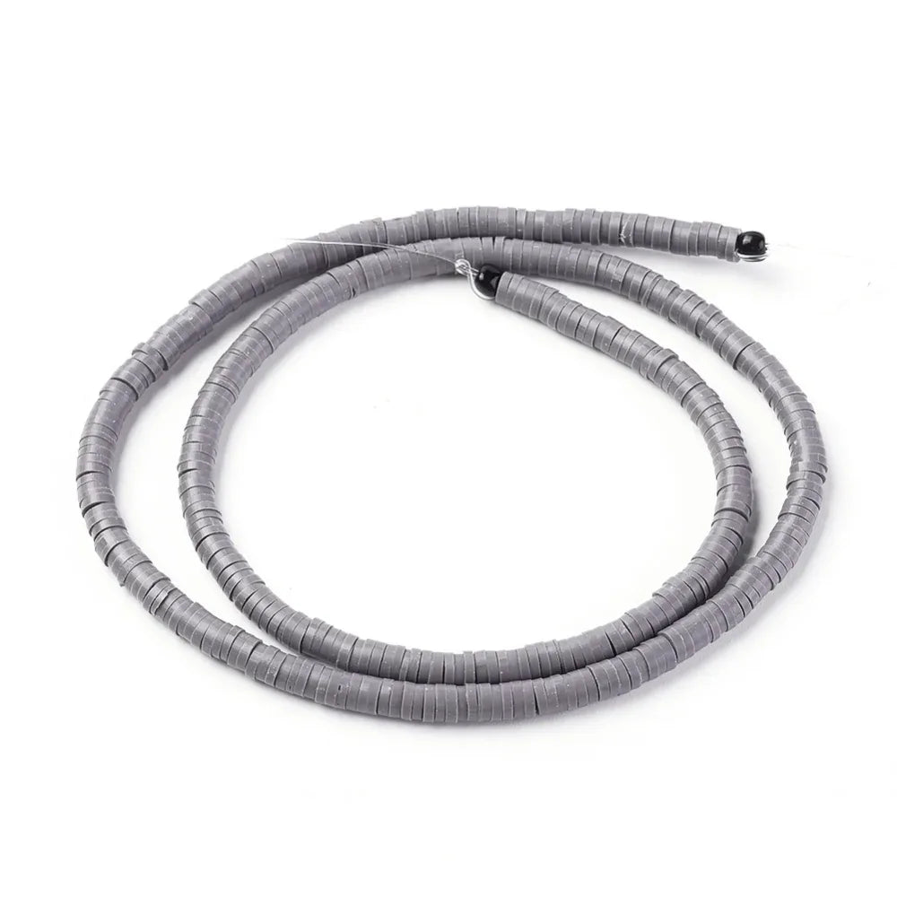 Heishi Pärlor - Grå 4mm 1 Sträng Hilmas Pyssel