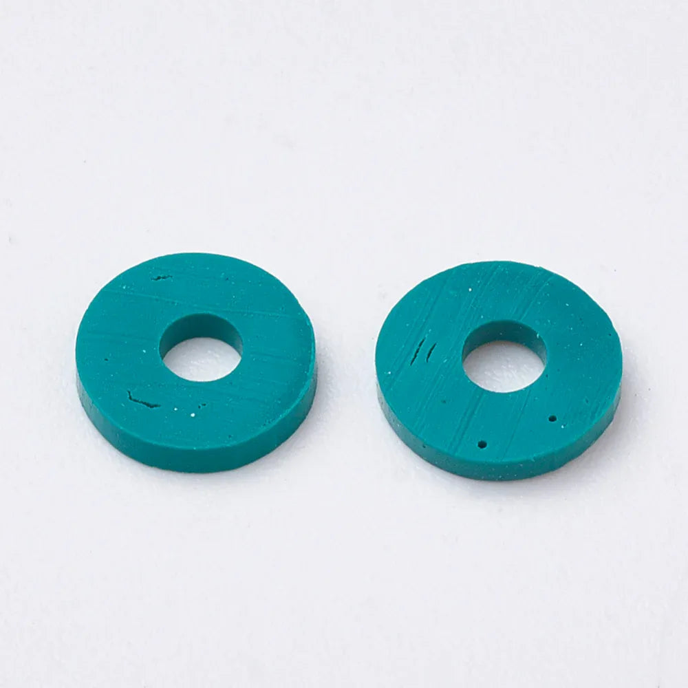 Heishi pärlor - Mörkcyan 4mm 1 sträng Hilmas Pyssel