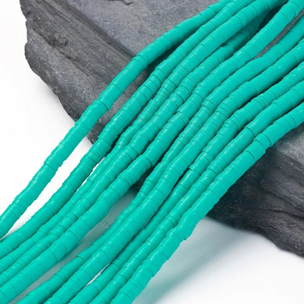 Heishi Pärlor - Turkos 4mm 1 Sträng Hilmas Pyssel