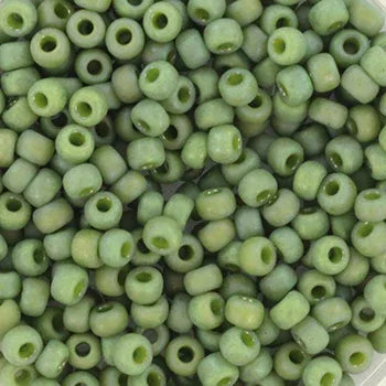 Miyuki Seed Beads - Opaque Glazed Frosted Pistachio 8/0, 10 gram Miyuki