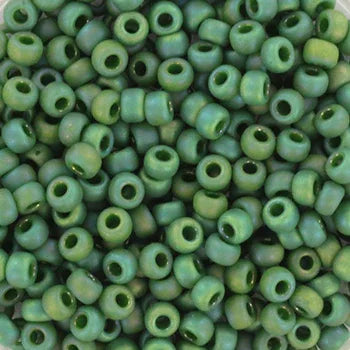 Miyuki Seed beads - Opaque Glazed Frosted Turtle Green 8/0, 10 gram Miyuki