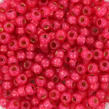 Miyuki Seed Beads - Duracoat Silverlined Dyed Flamingo 8/0, 10g Miyuki