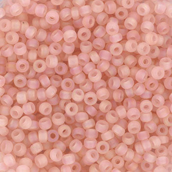 Miyuki Seed Beads - Opaque Matte AB Light Tea Rose 11/0, 10 gram Miyuki