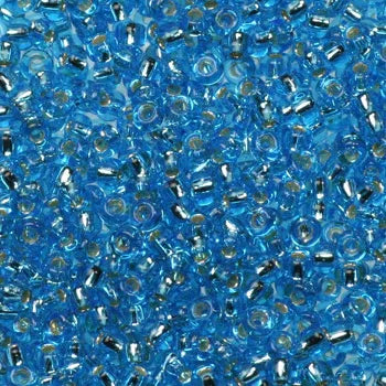 Miyuki Seed Beads - Silverlined Dark Aqua 11/0, 10 gram Miyuki