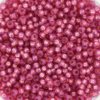 Miyuki Seed Beads - Silverlined Alabaster Dyed Dark Rose 11/0, 10 gram Miyuki
