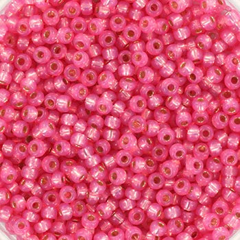 Miyuki Seed Beads - Silverlined Alabaster Dyed Rose 11/0, 10 gram Miyuki
