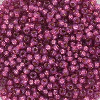Miyuki Seed Beads - Duracoat Silverlined Dyed Peony Pink 11/0, 10 gram Miyuki