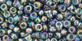 TOHO seed beads - Transparent Rainbow Grey 8/0, 10 gram TOHO