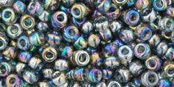 TOHO seed beads - Transparent Rainbow Grey 8/0, 10 gram TOHO