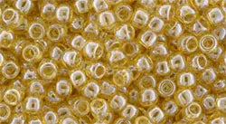 TOHO Seed Beads - Transparent Lustered Lt Topaz 8/0, 10 gram TOHO