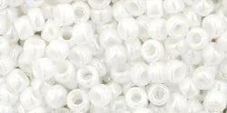TOHO Seed Beads - Opaque Lustered White 8/0, 10 gram TOHO