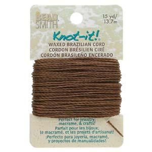 Knot-it Waxed Brazilian cord - Brun 13,7 m Beadsmith