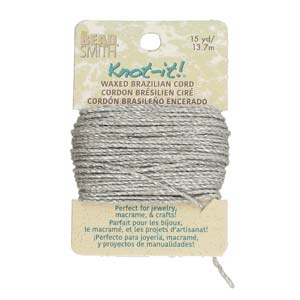 Knot-it Waxed Brazilian cord - Metallic Silver 13,7 m Hilmas Pyssel