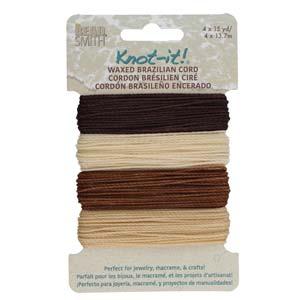 Knot-it Waxed Brazilian cord - Java Vibes 4 x 13,7 m Beadsmith