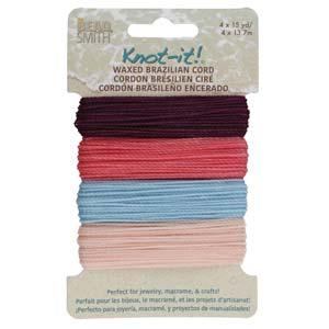 Knot-it Waxed Brazilian cord - Youthful Expressions 4 x 13,7 m Beadsmith