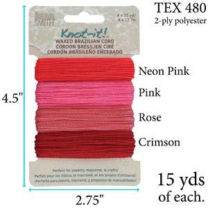 Knot-it Waxed Brazilian cord - Floral Vibes 4 x 13,7 m Hilmas Pyssel