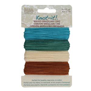 Knot-it Waxed Brazilian cord - Beach N´Sea 4 x 13,7 m Beadsmith