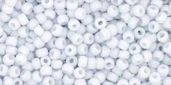 TOHO Seed Beads - Opaque Pastel Frosted Lt Grey 11/0, 10 gram TOHO