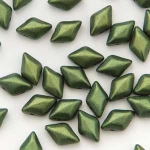 Matubo Mini Gemduo - Gold Shine DK Olive Green 6x4mm Matubo