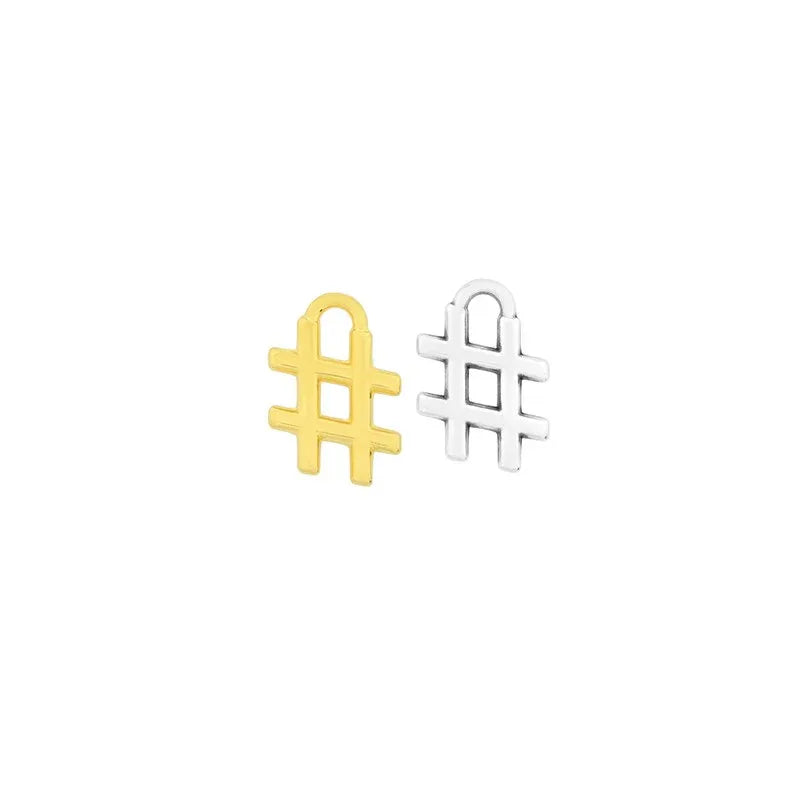 Berlock guldfärgad - Hashtag #, 3-pack - Hilmas Pyssel