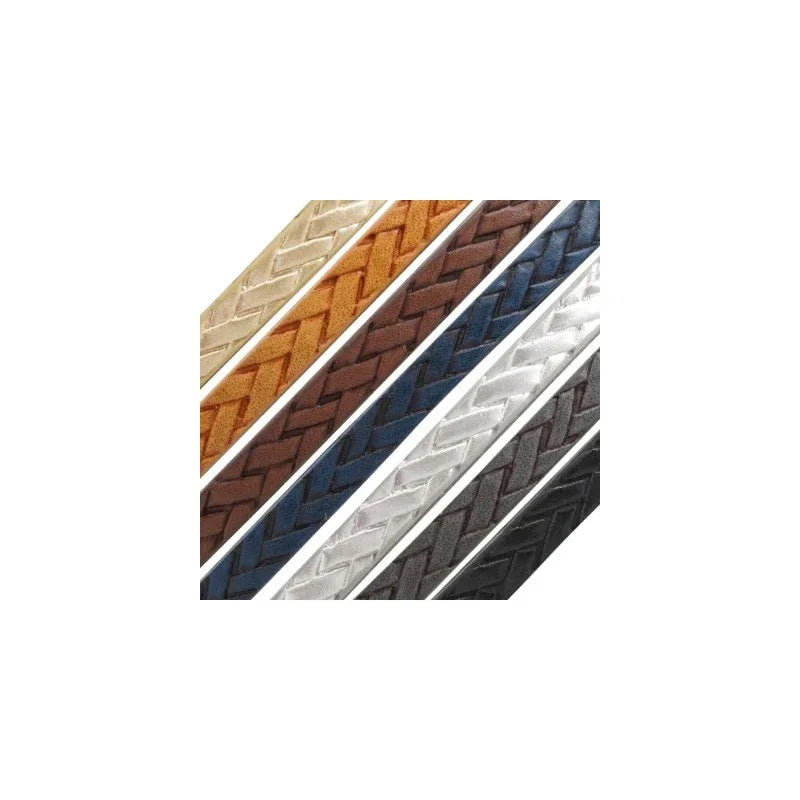 Läderimitation platt bred - Flätad svart 5mm, 20 cm Hilmas Pyssel