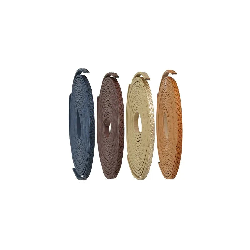 Läderimitation platt bred - Flätad blå 5mm, 20 cm Hilmas Pyssel