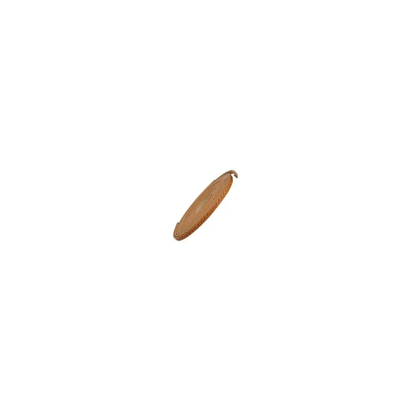 Läderimitation platt bred - Flätad ljusbrun 5mm, 20 cm Hilmas Pyssel