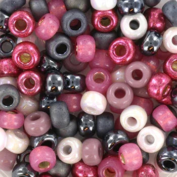 Miyuki Seed Beads - Metallic Pink Mix 6/0, 10 Gram Miyuki
