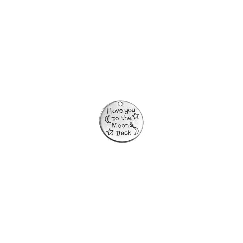 Berlock Silverpläterad - I Love You to the Moon & Back 1 styck Grekisk Metall