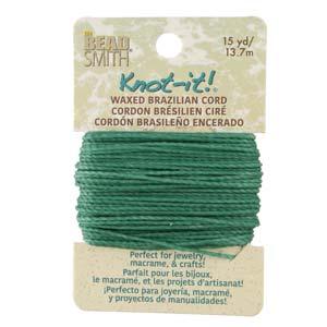 Knot-it Waxed Brazilian cord - Teal 13,7 m Beadsmith