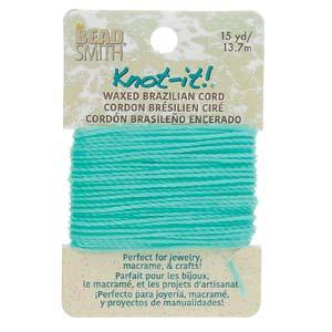 Knot-it Waxed Brazilian cord - Sea foam 13,7 m Beadsmith