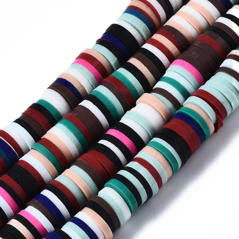 Heishi pärlor - Mörk mix 4mm 1 sträng Hilmas Pyssel