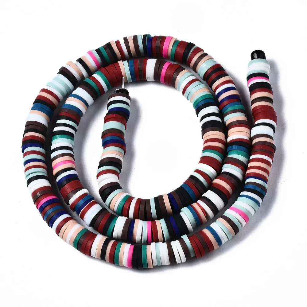Heishi pärlor - Mörk mix 4mm 1 sträng Hilmas Pyssel