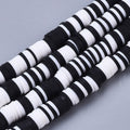 Heishi Pärlor - Vit/Svart Mix 6mm 1 Sträng Hilmas Pyssel