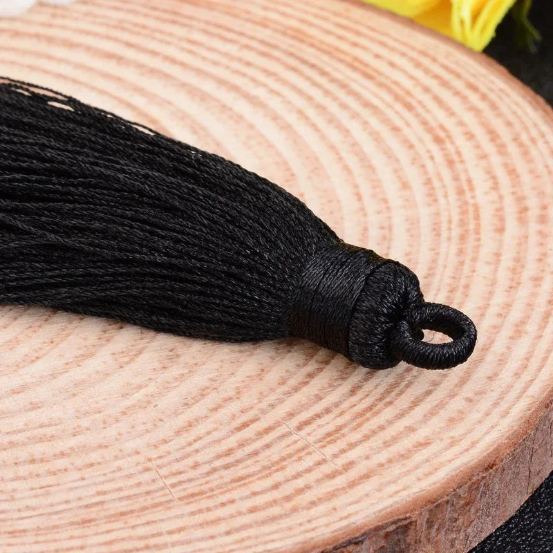 Hänge Tassel Polyester - Stor Svart 70-75mm 1 styck Hilmas Pyssel