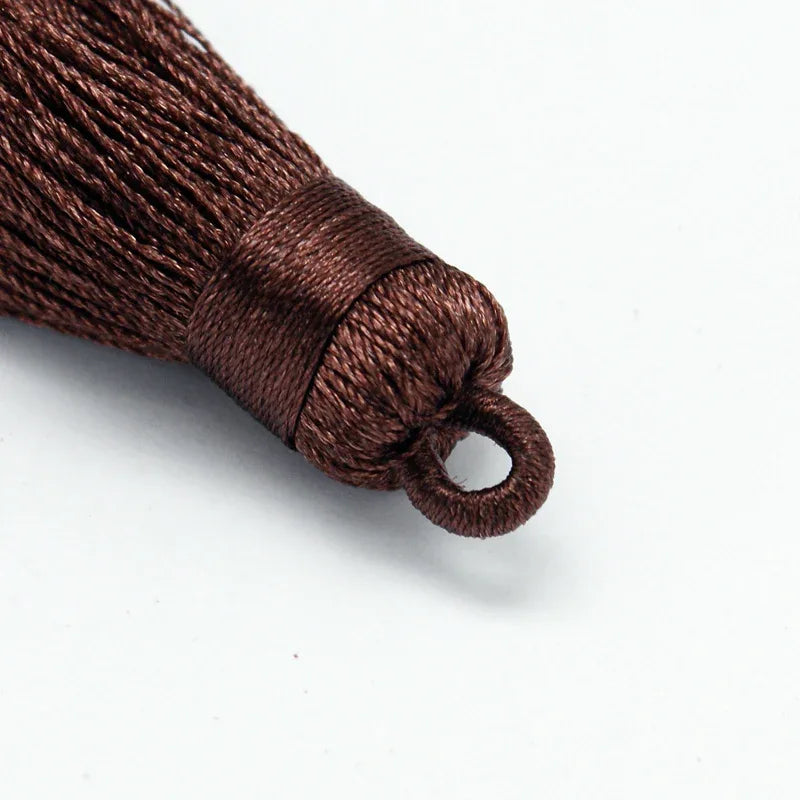 Hänge tassel polyester - Stor Brun 70-75mm 1 styck Hilmas Pyssel