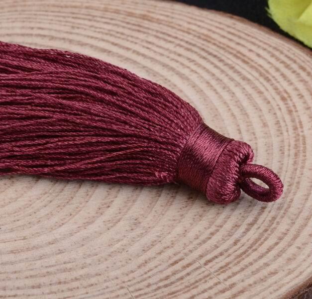 Hänge tassel polyester - Stor Vinröd 70-75mm 1 styck Hilmas Pyssel