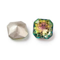 Kinesisk Strass - Kvadrat med Blomma Vitrail Rose 10mm 1 styck Hilmas Pyssel