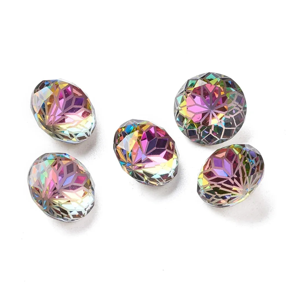 Kinesisk strass - Rund med blomma Volcano 10mm 1 styck Hilmas Pyssel