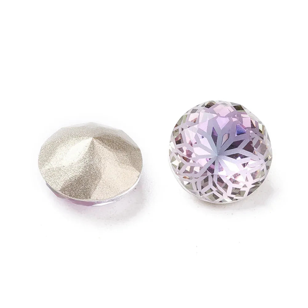 Kinesisk strass - Rund med blomma Vitrail Light 10mm 1 styck Hilmas Pyssel