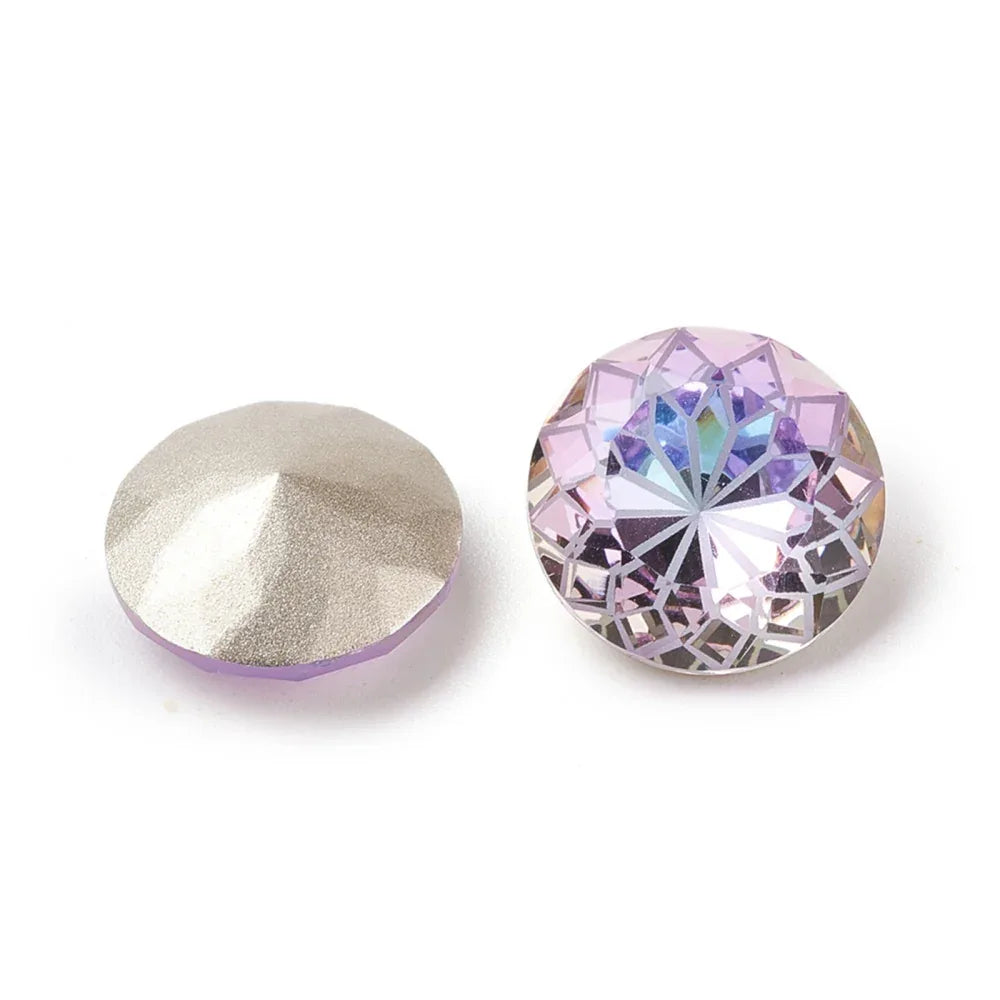 Kinesisk strass - Rund med blomma Vitrail Light 14mm 1 styck Hilmas Pyssel