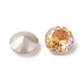 Kinesisk strass - Rund med blomma Paradise Shine (orange) 14mm 1 styck Hilmas Pyssel