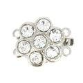 Claspgarten insticklås - Blomma med Swarovski kristaller, rhodiumpläterad 10mm 2- radigt, 1 styck Claspgarten