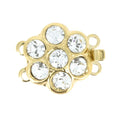 Claspgarten insticklås - Blomma med Swarovski kristaller, 23K guldpläterad 10mm 2- radigt, 1 styck Claspgarten