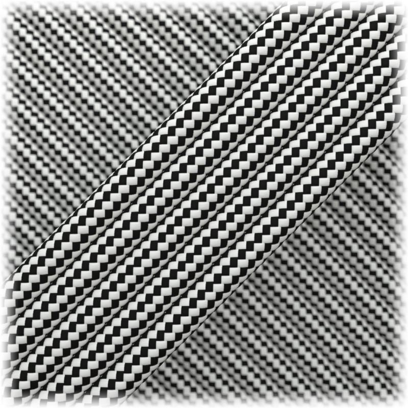 Paracord Type III 550, Svart Vit Rand #193 - 10 Meter