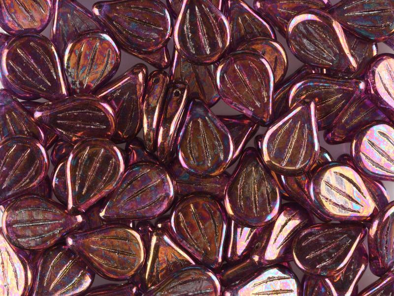 Preciosa Engraved Pip - Crystal Iris 9x14mm, 5-pack Preciosa