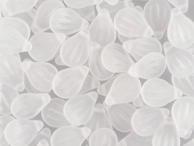 Preciosa Engraved Pip - Crystal Matte 9x14mm, 5-pack Preciosa