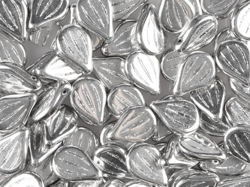 Preciosa Engraved Pip - Jet Full Labrador 9x14mm, 5-pack Preciosa