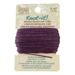 Knot-it Waxed Brazilian cord - Amethyst 13,7 m Beadsmith