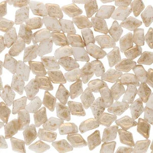Matubo Mini Gemduo - Chalk Gold Splash 6x4mm, 5 gram Matubo